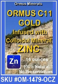 Ormus Minerals Ormus C11 Infused Colloidal Mineral ZINC