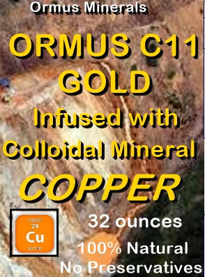 Ormus Minerals Ormus C11 Gold Infused with Colloidal Mineral COPPER
