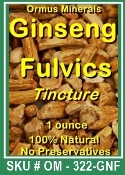 Ormus Minerals Ginseng Fulvics Tincture